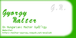 gyorgy malter business card